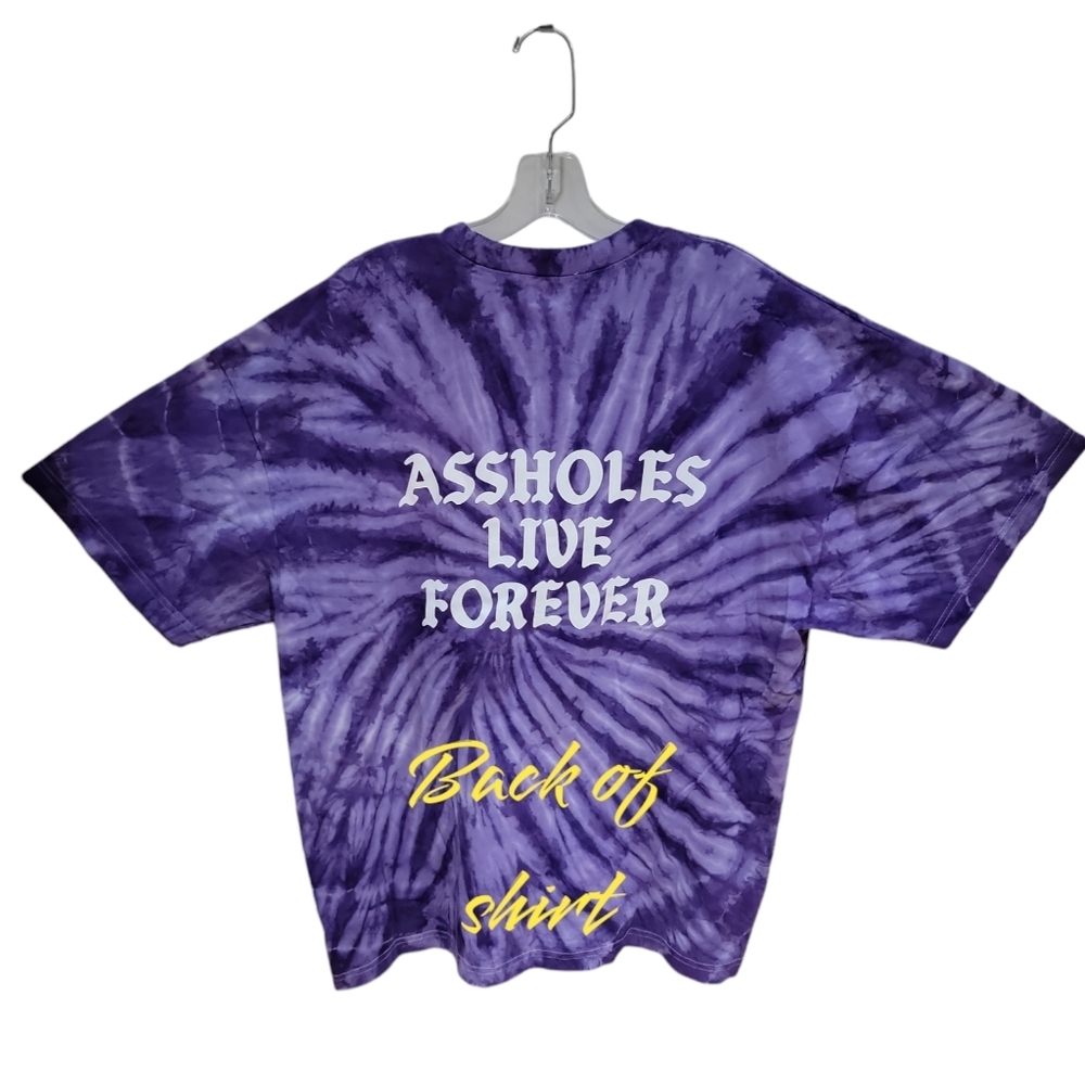 NWOT Assholes Live Forever Size 2XL Purple Tie Dye T-shirt Fits Like XL Unisex - Picture 2 of 10